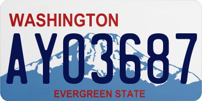 WA license plate AYO3687