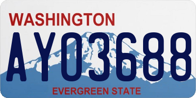 WA license plate AYO3688