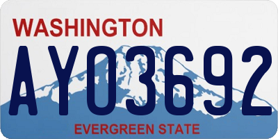 WA license plate AYO3692