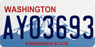 WA license plate AYO3693