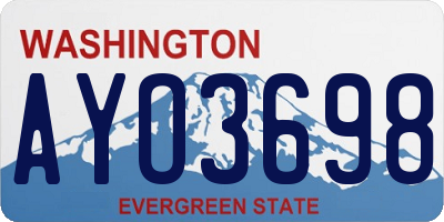 WA license plate AYO3698