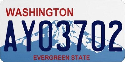 WA license plate AYO3702