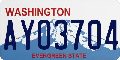 WA license plate AYO3704