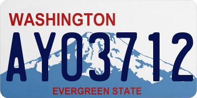 WA license plate AYO3712