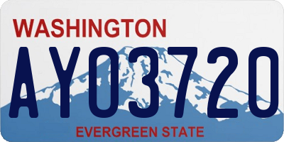 WA license plate AYO3720