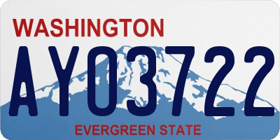 WA license plate AYO3722