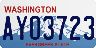 WA license plate AYO3723