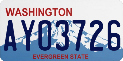WA license plate AYO3726