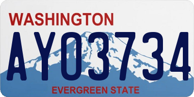 WA license plate AYO3734