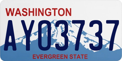 WA license plate AYO3737