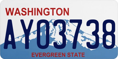 WA license plate AYO3738