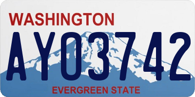 WA license plate AYO3742