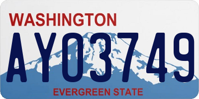 WA license plate AYO3749