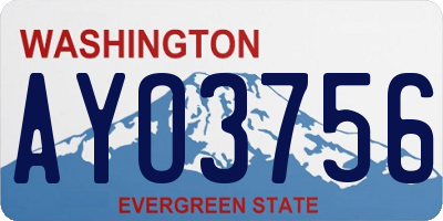 WA license plate AYO3756