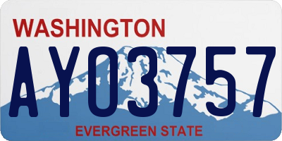 WA license plate AYO3757