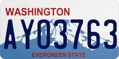 WA license plate AYO3763