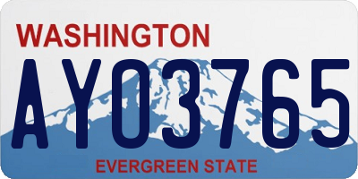 WA license plate AYO3765