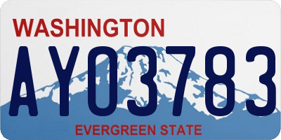 WA license plate AYO3783