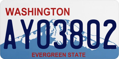 WA license plate AYO3802