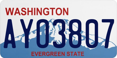 WA license plate AYO3807