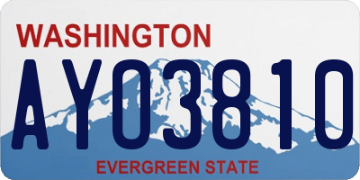 WA license plate AYO3810