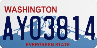 WA license plate AYO3814