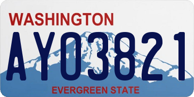WA license plate AYO3821
