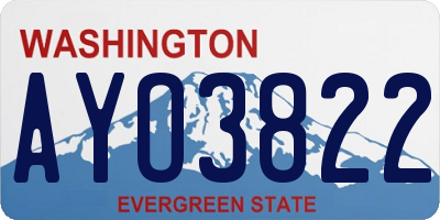 WA license plate AYO3822
