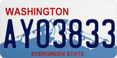 WA license plate AYO3833