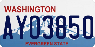 WA license plate AYO3850