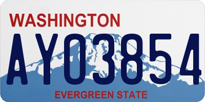 WA license plate AYO3854