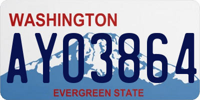 WA license plate AYO3864