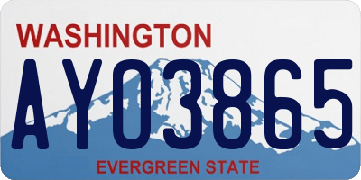 WA license plate AYO3865