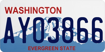 WA license plate AYO3866