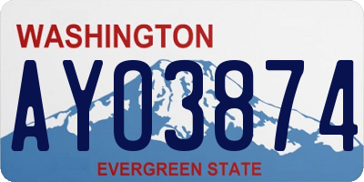 WA license plate AYO3874
