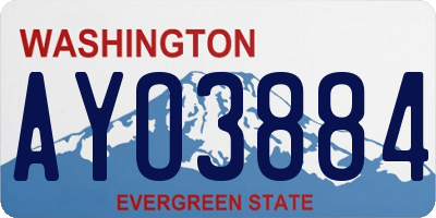 WA license plate AYO3884