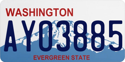 WA license plate AYO3885