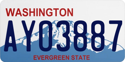 WA license plate AYO3887