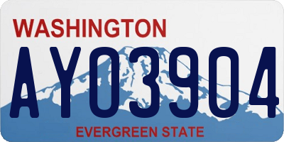 WA license plate AYO3904