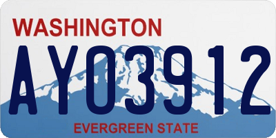 WA license plate AYO3912