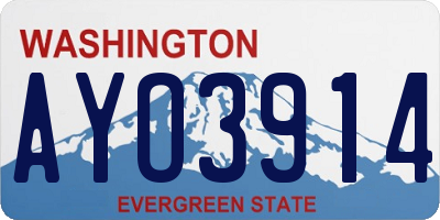 WA license plate AYO3914