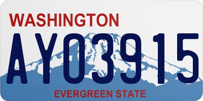 WA license plate AYO3915