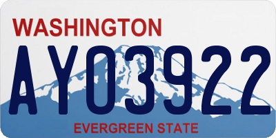 WA license plate AYO3922