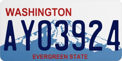 WA license plate AYO3924