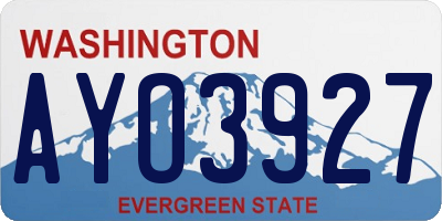 WA license plate AYO3927
