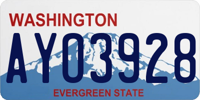 WA license plate AYO3928