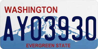 WA license plate AYO3930