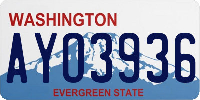 WA license plate AYO3936