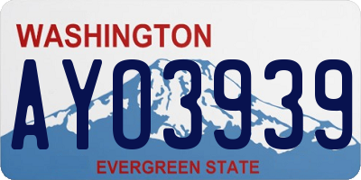 WA license plate AYO3939