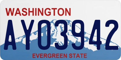 WA license plate AYO3942
